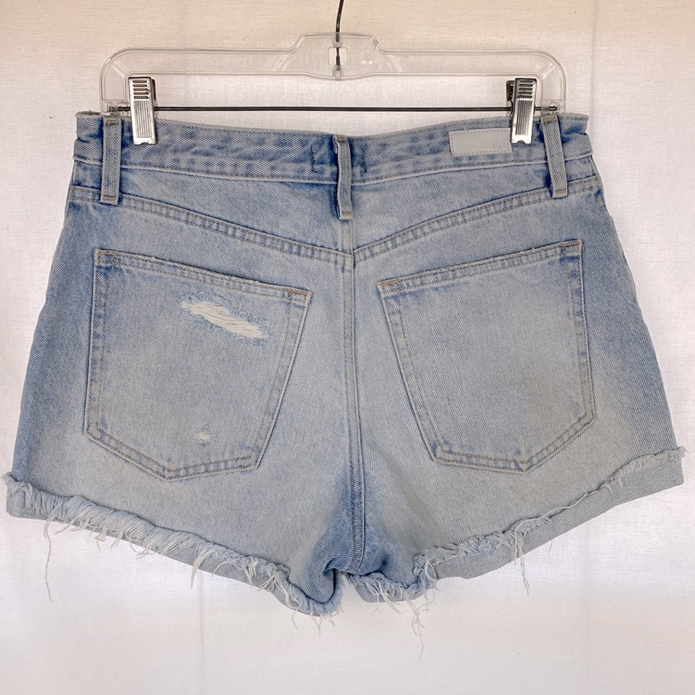 Abercrombie & Fitch high rise jean denim shorts cut off distressed light wash 8 - Picture 4 of 5
